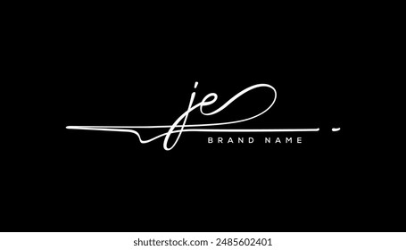 JE letter beauty handwriting vector logo. 
