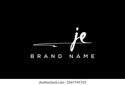 JE letter beauty handwriting vector logo