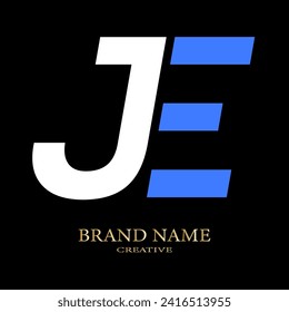 JE letter branding logo design with a leaf..
