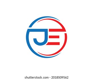 JE Letter Initial Logo Design Template.