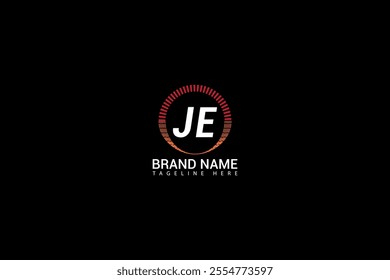 JE letter logo design on black background. JE creative initials letter logo concept. JE unique design.