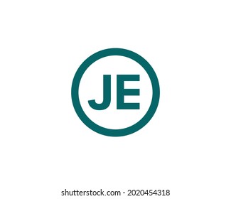 JE letter logo design vector template