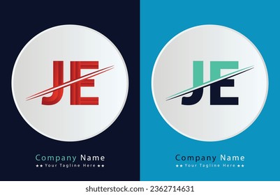 JE Letter logo design vector template.