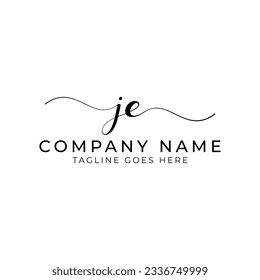 JE or je letter mark abstract calligraphy vector logo design