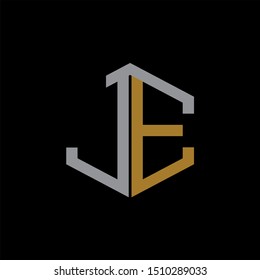 JE Letter monogram with abstrac concept style design