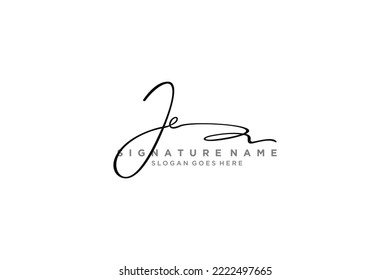 JE Letter Signature Logo Template elegant design logo Sign Symbol template vector icon