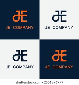 Letra JE Tipo Logotipo Modelo de vetor Design. Letra abstrata JE logo Design. JE, EJ Alphabets Letters Logo Monogram (em inglês).