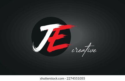 JE Letters Brush Paint Logo icon, Elegant Vector Design