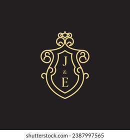 JE line vintage initial logo in high quality professional design that will print well across any print media