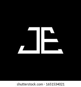 JE logo abstract monogram isolated on black background