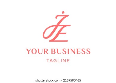 JE logo design, icon, symbol, monogram, initial, letter. Beautifully lettering J and E monogram logo design style, feminine looks. Very suitable for salon and spa, realtor, makeup artist, coach etc.