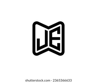 JE logo design vector template