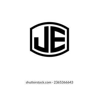 JE logo design vector template