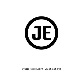 JE logo design vector template