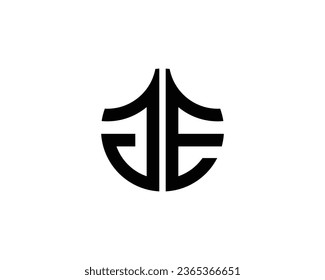 JE logo design vector template