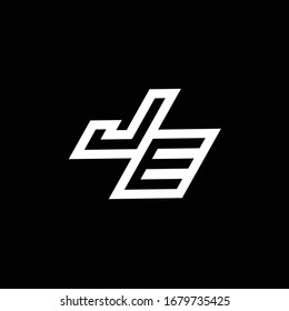 JE logo monogram with up to down style negative space design template isolated on black background