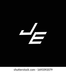 JE logo monogram with up to down style modern design template isolated on black background