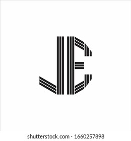 JE Logo monogram outline style linked isolated on white background