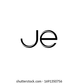 JE Logo monogram with slice rounded modern design template isolated on white background