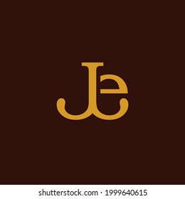 JE Logo Simple Design With Gold Color