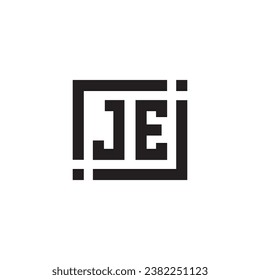 JE minimalist geometric symbol logo in high quality professional design that will print well across any print media