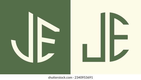 JE modern initial letter logo design vector bundle. It will be suitable for which company or brand name start those initial.