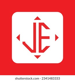 JE modern initial monogram logo design vector. It will be suitable for which company or brand name start those initial.