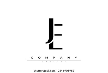 JE Modern Initials Logo Design. Logotipo de marca com iniciais estilizadas apresentando design arrojado e estética moderna. Ideal para profissionais de marca de negócios ou projetos criativos com foco em minimalista