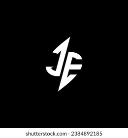 JE monogram esport logo design with cool shape concept in vector