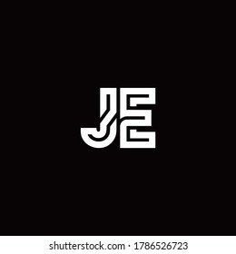 JE monogram logo with abstract line design template