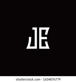 JE monogram logo with curved side style design template