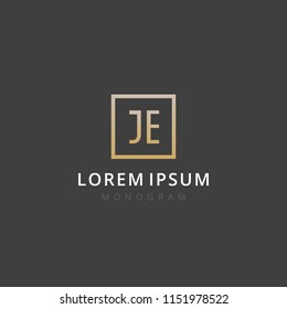 JE. Monogram of Two letters J & E. Luxury, simple, stylish and elegant JE logo design. Vector illustration template.
