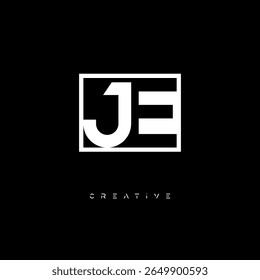 JE Negative Space Monogram - Logotipo de marca de letra preto e branco minimalista para branding criativo, identidade de moda e conceitos de design moderno
