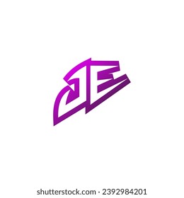 JE Premium emblem logo initial esport and gaming design concept