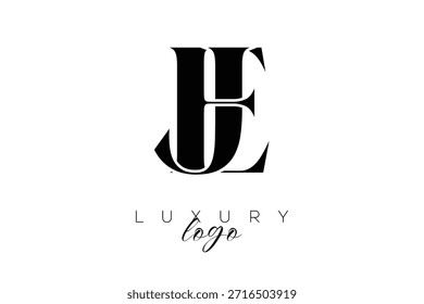 JE Serif Letter Monogram Typography Logo for Elegant Premium Branding Identity