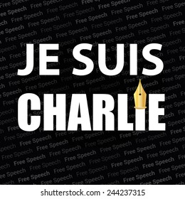 Je Suis Charlie - poster with pen icon