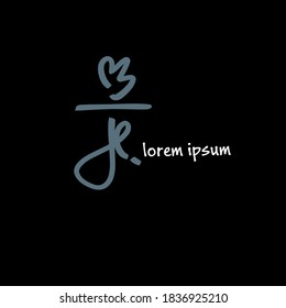 je tagline initial letter logo vector template sign symbol icon