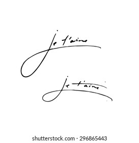 Je t'aime - i love you - french handwriting