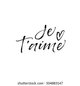 Je Taime Postcard Love You French Stock Vector (Royalty Free) 504883147 ...