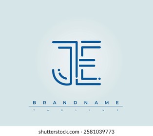 JE Technology Letter Logo Template. This tech letter logo is a graphic mark that uses letters to represent a technology company.