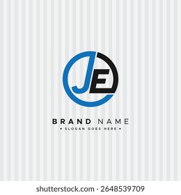 JE Vector Logo Template - Simple Icon for Initial Letter J and E Monogram
