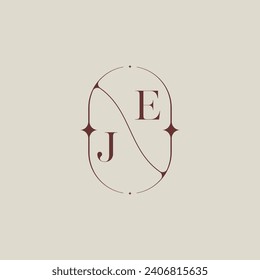 JE wedding classic in elegant monogram with high quality professional design that will print well