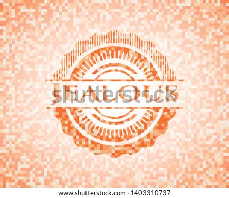 Jealous abstract orange mosaic emblem