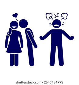 jealous character vector image illustration