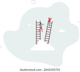 Jealous colleague or coworker envy for other being better or promoted, loser cheating competition or office politic dirty and dishonesty concept. character life .