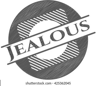 Jealous emblem drawn in pencil