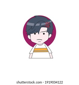 Jealous Expression Illustration Character Chibi Sticker Vector