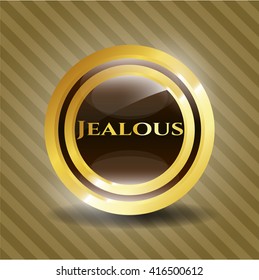 Jealous golden emblem or badge