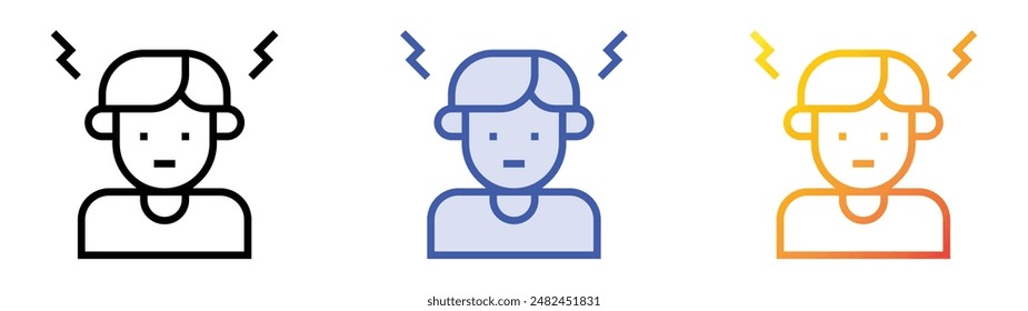 icono celoso. Diseño de estilo de relleno lineal, azul y degradado aislado sobre fondo blanco