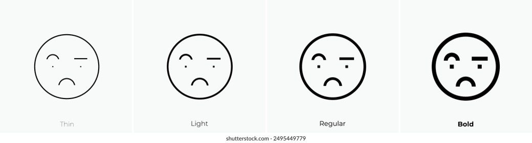 jealous icon. Thin, Light Regular And Bold style design isolated on white background